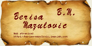 Beriša Mazulović vizit kartica